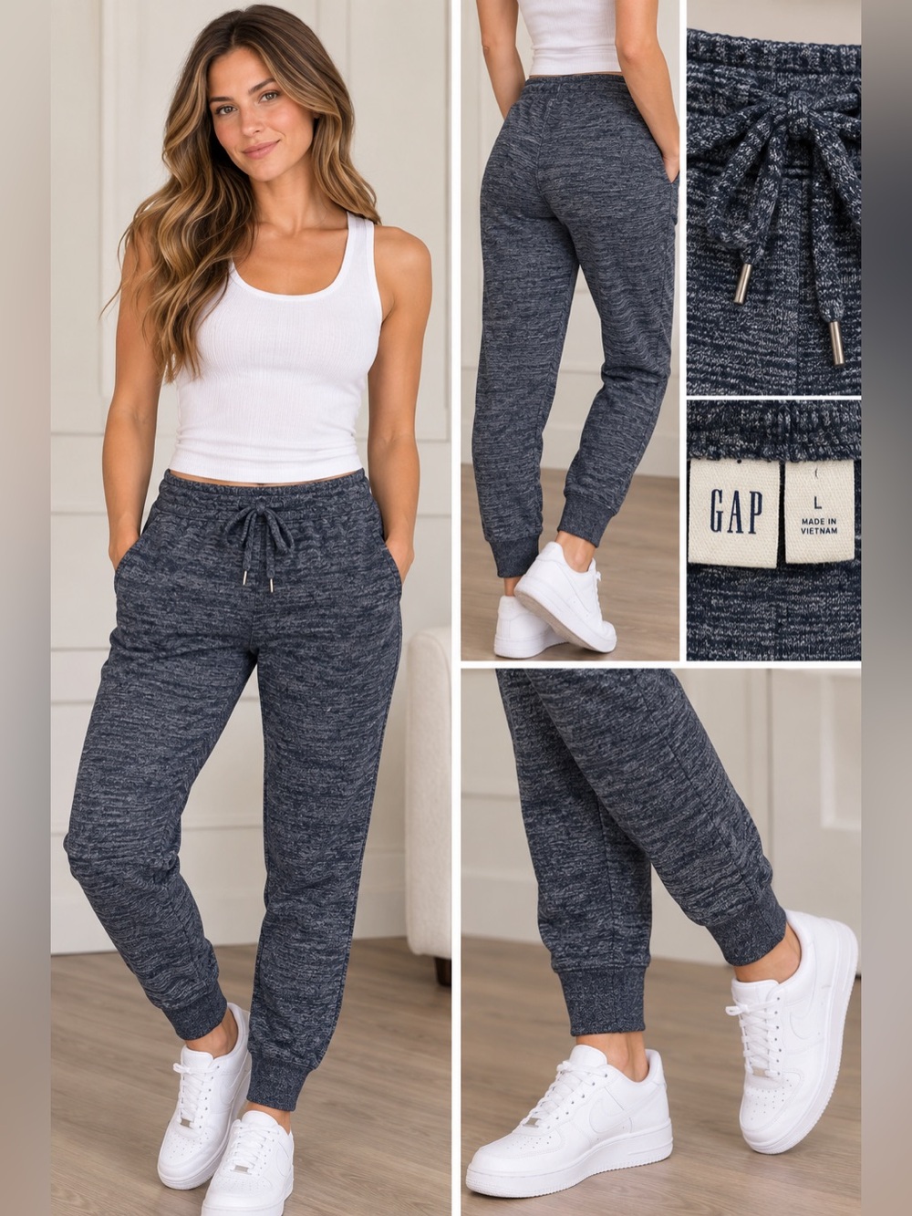 GAP Women’s Marled Jogger Sweatpants – Large